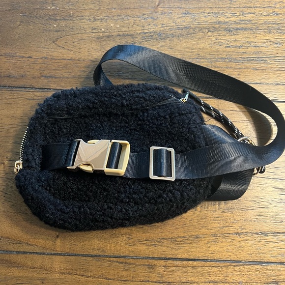 Black Shearling Crossbody Bag - Picture 2 of 3